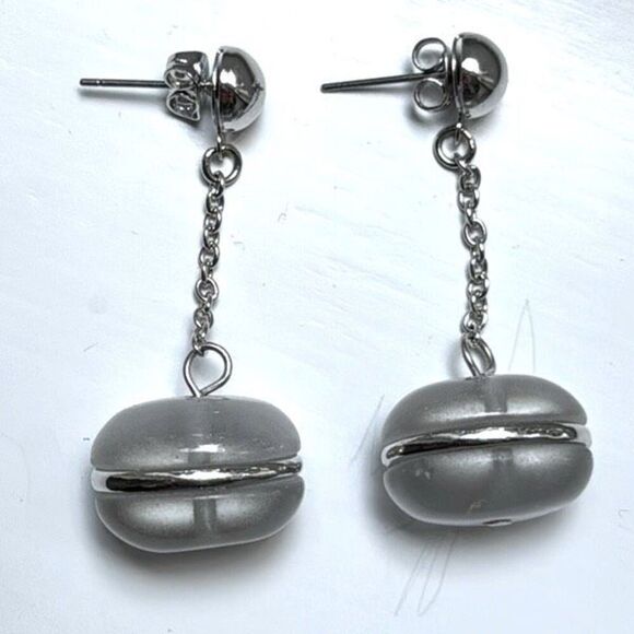 HSN x Roberto Faraone Mennella – Gray Bead Drop Earrings – Signed RFM - Picture 3 of 7